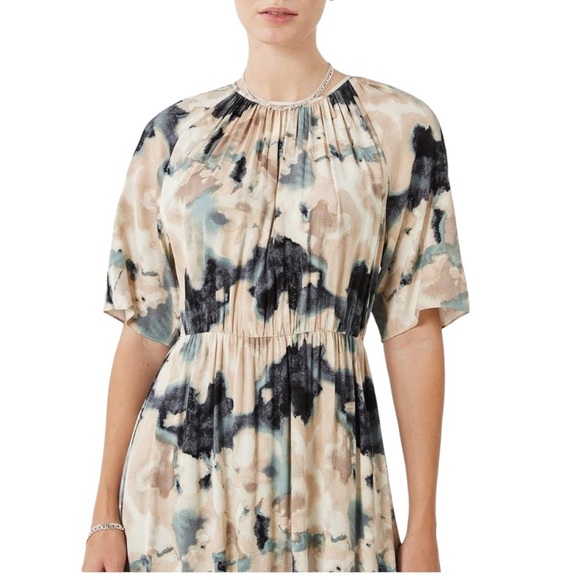 NWT Minimum Yolas midi dress, short sleeves a-line skirt & elastic waist size XL - Picture 4 of 16